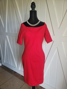Red Stretch Dress Top - Size L